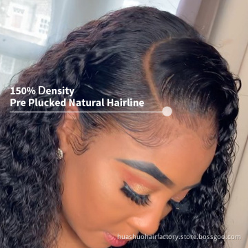 Huashuo Wholesale Swiss Transparent HD Full Lace Glueless Human Hair Lace Frontal Wigs